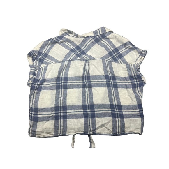 Rails Womens Sz L Amelie Tie Front Button Down Shirt in Lapis Coast Blue White - Picture 3 of 8